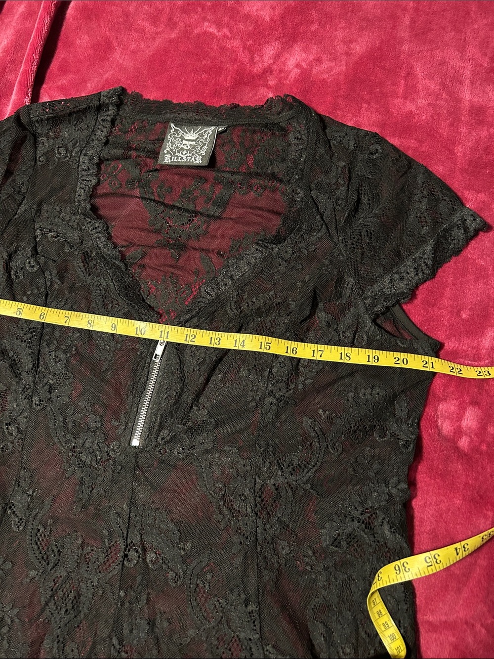 Killstar Black Lace Overlay Dress - Picture 3 of 5